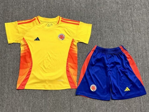 2024-25 Colombia Home Yellow Kids/Youth Soccer Uniform-522/BLY/507