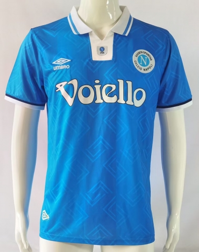 1993-94 Retro Version Napoli Home Blue Thailand Soccer Jersey AAA-503