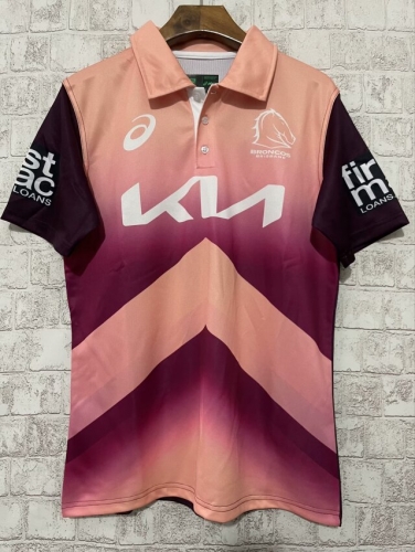 2024 Mustang Pink & Red Thailand Rugby Training Shirts-805