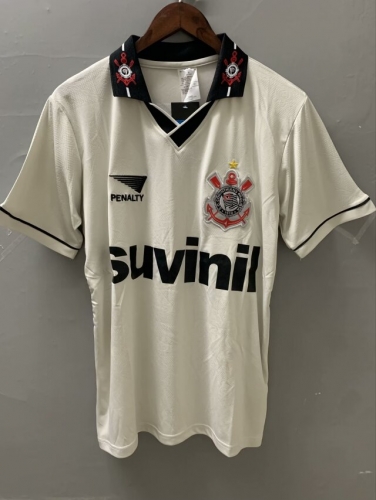 1996 Retro Version Corinthians Home White Thailand Soccer Jersey AAA-FY