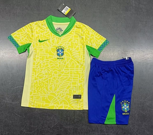 2024/25 Brazil Home Yellow Kids/Youth Soccer Uniform-123/812/522