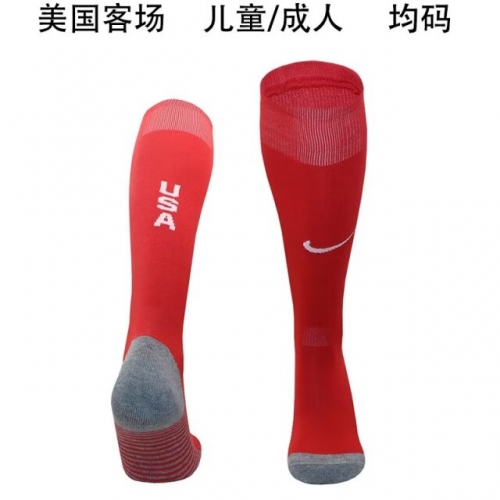 2024/25 United States Away Red Thailand Soccer Socks