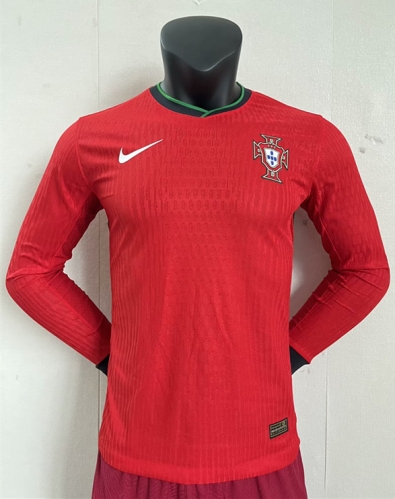 Player Version 2024/25 Portugal Home Red LS Thailand Soccer Jersey AAA-16