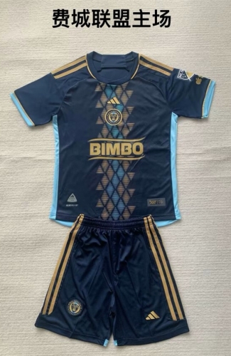 Kids 2024/25 Philadelphia Union Home Royal Blue Youth/Kids Soccer Uniform-208