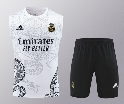 2024/25 Real Madrid White Thailand Soccer Training Vest Uniform-418