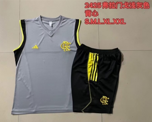 2024/25 Flamengo Light Gray Shorts-Sleeve Thailand Soccer Vest Uniform-815