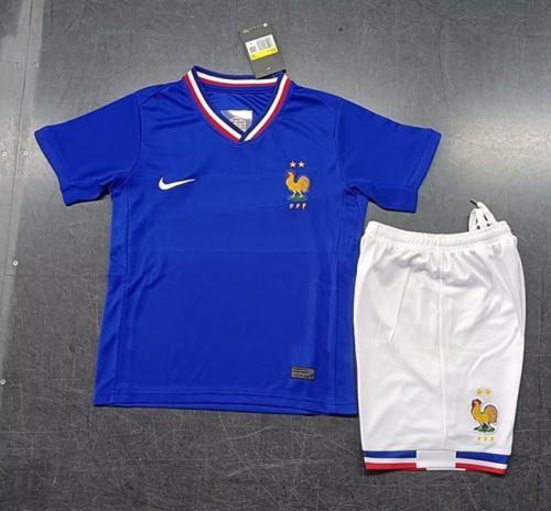 Kid 2024/25 France Home Blue Kid/Youth Soccer Uniform-507/36/123