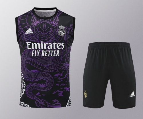 2024/25 Real Madrid Purple Thailand Soccer Training Vest Uniform-418