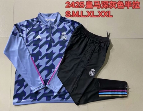 2024/25 Real Madrid Purple Soccer Tracksuit Uniform-815