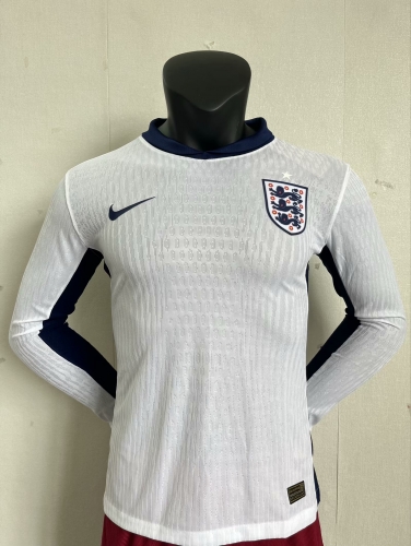 Player Version 2024/25 England Home White LS Thailand Soccer Jersey AAA-16