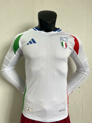 Player Version 2024/25 Italy Away White LS Thailand Soccer Uniform Jersey AAA-16
