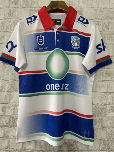 2024 Warriors Away White & Blue Rugby Shirts-805