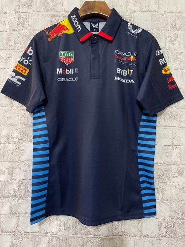 2024 Red Bull Royal Blue Turndown Rugby Shirts-805