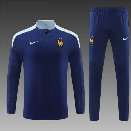 Player Version 2024-25 France Royal Blue Thailand Soccer Tracksuit Uniform-801/815/411