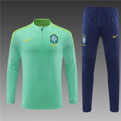 Player Version 2024/25 Brazil Royal Green Shorts-Sleeve Thailand Tracksuit Uniform-801