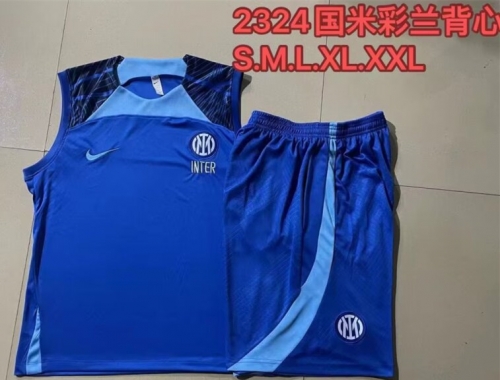 2023/24 Inter Milan Blue Thailand Soccer Tracksuit Uniform-815
