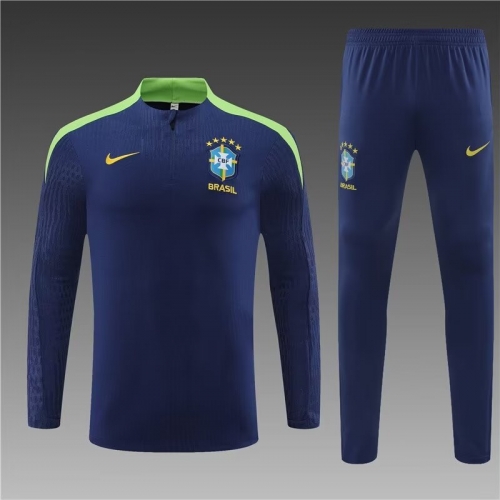 Player Version 2024/25 Brazil Royal Blue Thailand Soccer Tracksuit Uniform-801