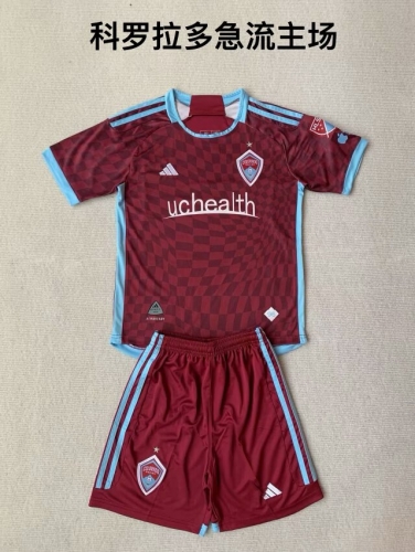 Kids 2024/25 Colorado Rapids Home Red Kids/Youth Soccer Uniform-208