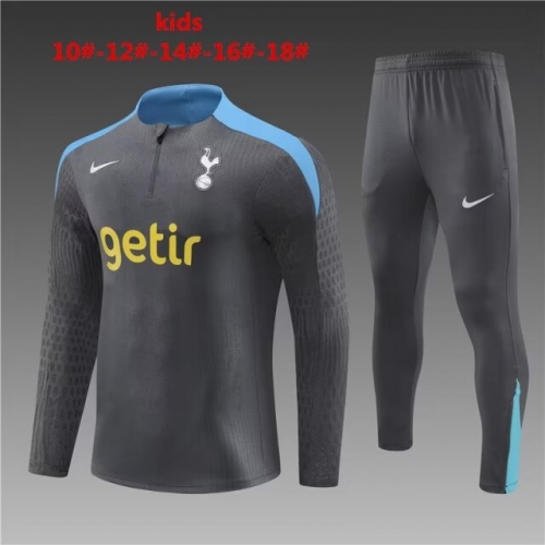 Player Version 2024/25 Tottenham Hotspur Dark Dray Kids/Youth Soccer Tracksuit Uniform-801