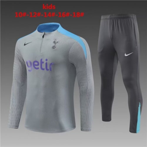 Player version 2024/25 Tottenham Hotspur Light Dray Kids/Youth Soccer Tracksuit Uniform-801