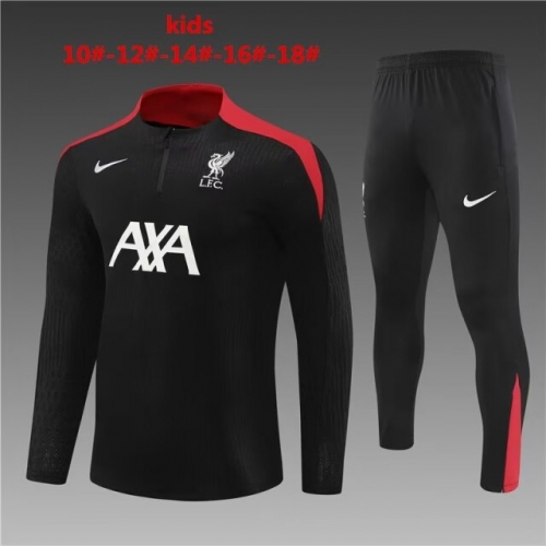 Player Version Kids 2024/25 Liverpool Black Kids/Youth Soccer Tracksuit Uniform-801/GDP