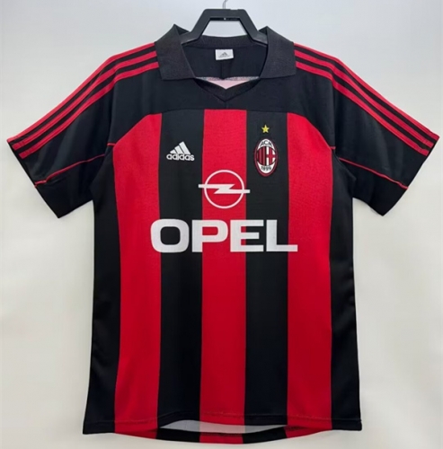 2000-02 Retro Version AC Milan Home Red & Black Thailand Soccer Jersey AAA-811/503
