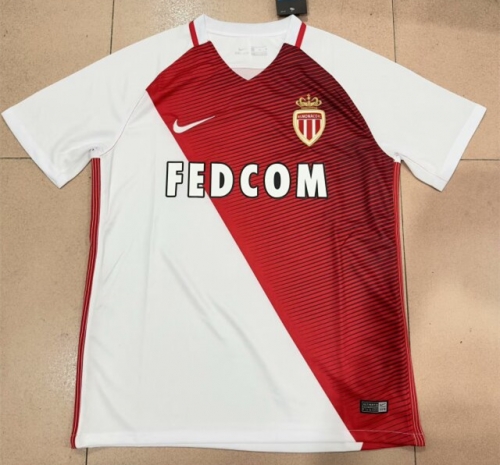 2016/17 Retro version Monaco Home Red & White Thailand Soccer Jersey AAA-811