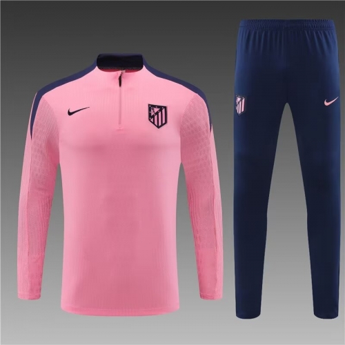 Player Version 2024/25 Atletico Madrid Pink Thailand Soccer Tracksuit Uniform-801
