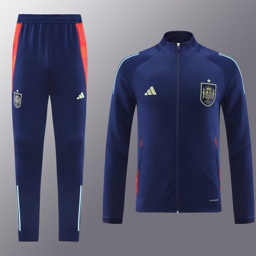 2024/24 #02 Spain Royal Blue Soccer Jacket Uniform-LH