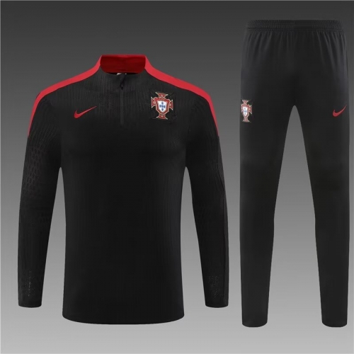 Player Version 2024/25 Portugal Black Thailand Tracksuit Uniform-801/411/815