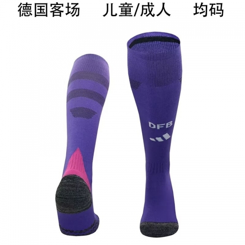 2024/25 Germany Away Purple Youth/Adult Thailand Soccer Socks