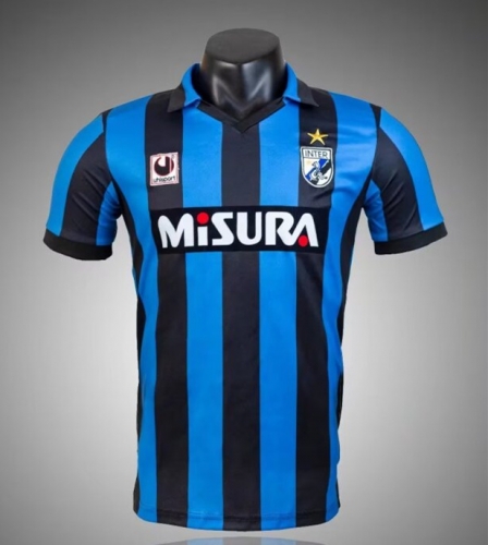 88-90 Retro Version Inter Milan Home Blue & Black Thailand Soccer Jersey AAA-1041