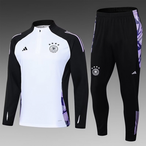 2024/25 Germany White & Black Thailand Soccer Tracksuit Uniform-411/815