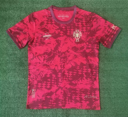 2024/25 Portugal Red & Black Training Thailand Soccer Jersey-416