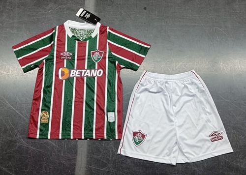 Kids  2024/25 Fluminense FC Home Red & Green Red & Green Kids/Youth Soccer Uniform-123/812