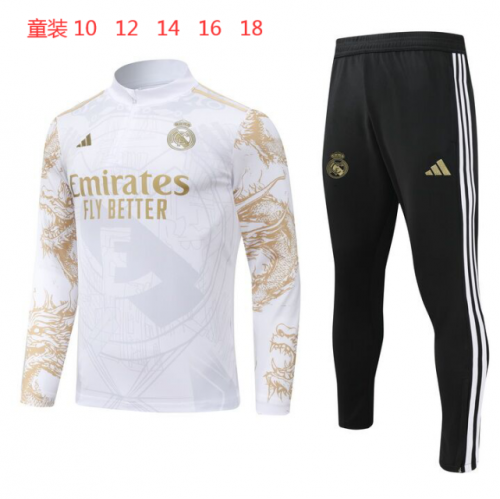 Kids 2024/25 Special Real Madrid White Kids/Youth Soccer Tracksuit Uniform-GDP