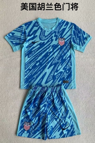 2024/25 USA Goalkeeper Blue Soccer Uniform-208