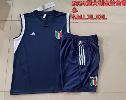 2023/24 Italy Royal Blue Shorts-Sleeve Thailand Soccer Uniform-815