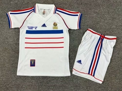 Kids 98 Retro Version France Away White Soccer Uniform-1040/516