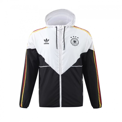 2024-25 Germany White & Black Windbreaker Hoodies Top-703