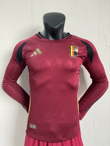 Player Version 2024/25 Belgium Home Red Thailand LS Soccer Jeesey AAA-16
