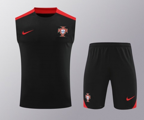 2024/25 Portugal Black Training Thailand Soccer Jersey Vest-418