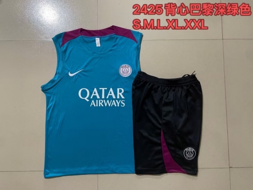 2024/25 Paris SG Blue Shorts-Sleeve Thailand Soccer Uniform-815