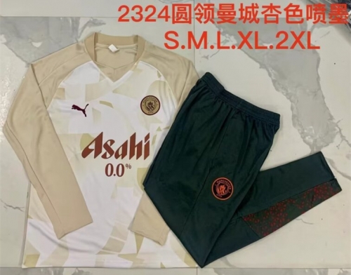 2023/24 Manchester City Apricot Thailand Tracksuit Uniform-815