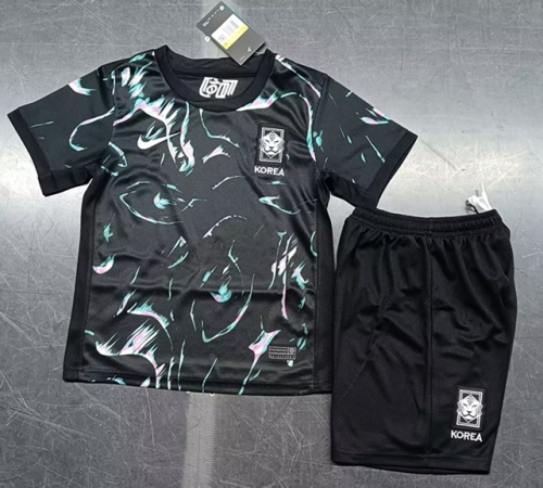 2024/25 Korea Republic Away Black & Blue Kids/Youth Soccer Uniform-507/123/BLY