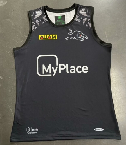 2024 Lions Black Thailand Rugby Shirts Vest-805