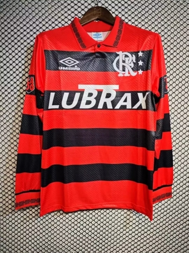 94-95 Retro Version Flamengo Home Red & Black LS Thailand Soccer Jersey AAA-905