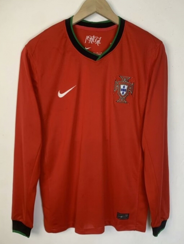 2024/25 Portugal Home Red LS Thailand Soccer Jersey AAA-410