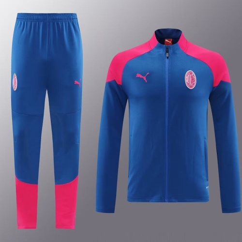 2024/25 #01 AC Milan Red & Blue Soccer Jacket Uniform-LH