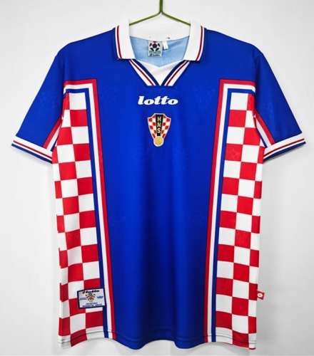 1998 Retro Version Croatia Away Blue Thailand Soccer Jersey AAA-710/811